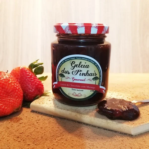 Geleia de Chocolate com Morango Natural e Artesanal 80% da Fruta - Image 2